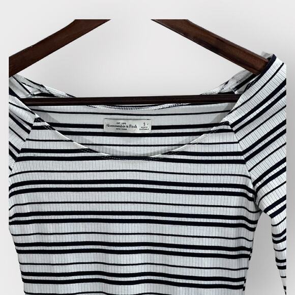 Abercrombie Striped Bodysuit Angel Sleeve Boho Small - Picture 3 of 10